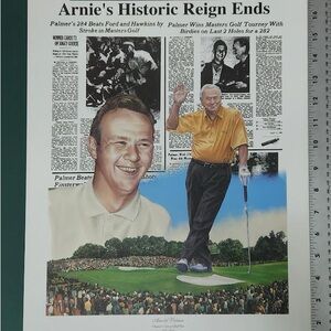 Green and Orange Golf Collage Art Print